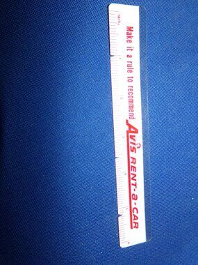 Vintage Avis Rent-A-Car & Ford Mini Advertising Ruler - 6 Inch Plastic